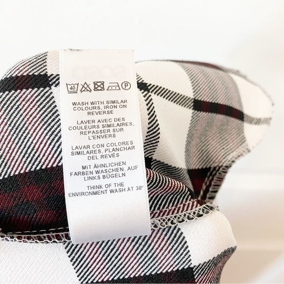 ASOS Check Burgundy Cropped Pants - Picture 9 of 11